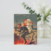 Zeldzaam Redheaded Briefkaart Krampus (Staand voorkant)