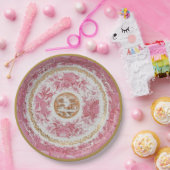 Zeldzaam Roze 'FITZHUGH' Bord -Circa 1810 Stijl (Feest)