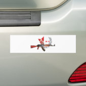 ZELDZAME AK-47 ARMY KALASHNIKOV PISTOOL MILITAIR BUMPERSTICKER (Op auto)