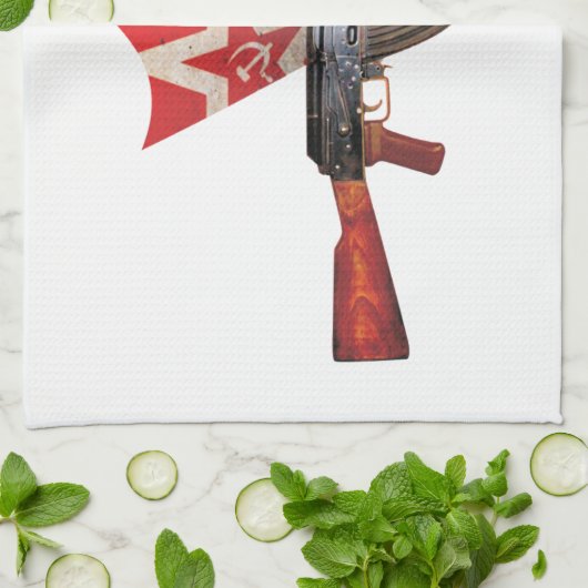 ZELDZAME AK-47 ARMY KALASHNIKOV PISTOOL MILITAIR THEEDOEK (Gevouwen)