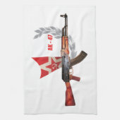 ZELDZAME AK-47 ARMY KALASHNIKOV PISTOOL MILITAIR THEEDOEK (Verticaal)