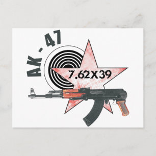 ZELDZAME AK-47 RUSSISCHE ARMY KALASHNIKOV PISTOOL  BRIEFKAART