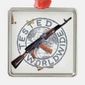 ZELDZAME AK-47 RUSSISCHE ARMY KALASHNIKOV PISTOOL  METALEN ORNAMENT (Voorkant)