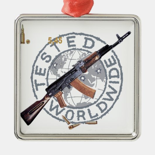 ZELDZAME AK-47 RUSSISCHE ARMY KALASHNIKOV PISTOOL  METALEN ORNAMENT (Voorkant)