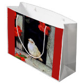 ZELDZAME albino roodborst vogel Groot Cadeauzakje (Achterkant Gekanteld)