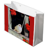 ZELDZAME albino roodborst vogel Groot Cadeauzakje (Voorkant Gekanteld)