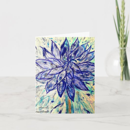 Zeldzame Blauwe Dahlia Kaart (Voorkant)