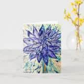 Zeldzame Blauwe Dahlia Kaart (Gele Bloem)