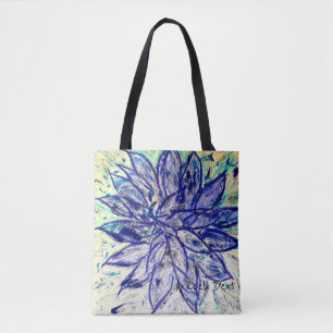 Zeldzame Blauwe Dahlia Tote Bag