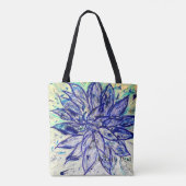 Zeldzame Blauwe Dahlia Tote Bag (Achterkant)