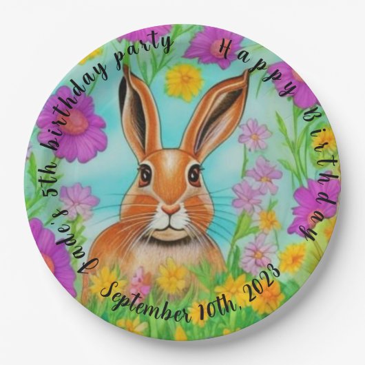 Zeldzame borden van het verjaardagsfeestje, editab papieren bordje (Voorkant)