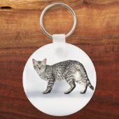 Zeldzame Egyptische Mau Kat Sleutelhanger (Voorkant)