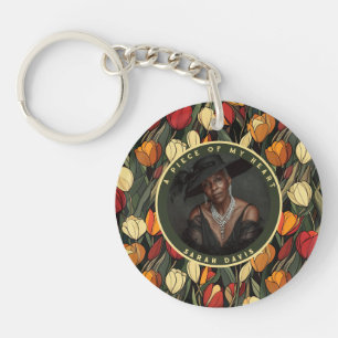 Zeldzame emotionele aandenken Custom Foto Tulp Sleutelhanger
