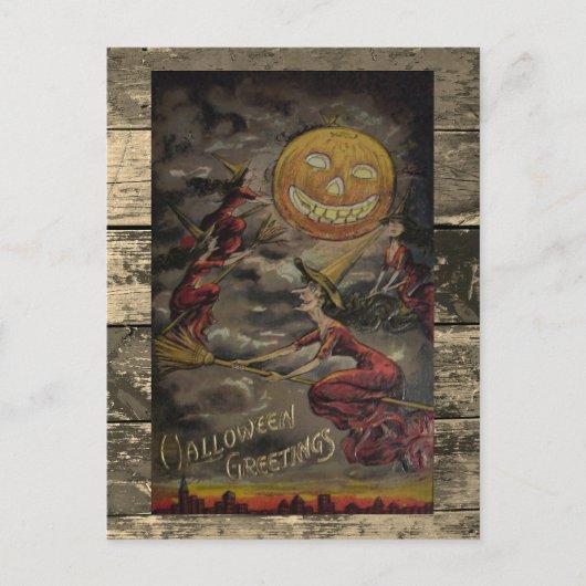 Zeldzame grappige illustratie van vintage Hallowee Briefkaart (Voorkant)