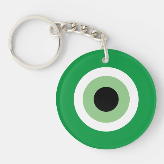 Zeldzame Groene Mati Evil Eye symbool talisman sle Sleutelhanger (Voorkant)