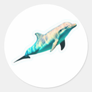 Zeldzame Irrawaddy-dolfijn zoetwater Pesut Mahakam Ronde Sticker