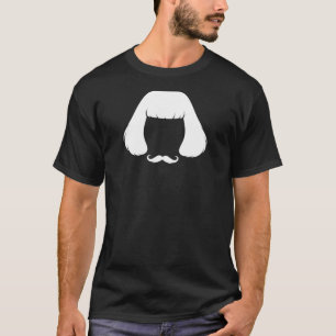 Zeldzame kapsel & snorbaard Meme Silhouet T-shirt