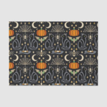 Zeldzame katten Art Deco Halloween