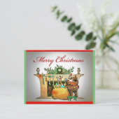 Zeldzame kerstman, helemaal in bruin Briefkaart (Staand voorkant)