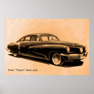 Zeldzame klassieke auto Tucker 1948 Poster