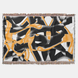 Zeldzame kluwen verbrande banden, oranje witte kra deken