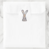 Zeldzame konijnen waterverf briefkaart ronde sticker (Tas)