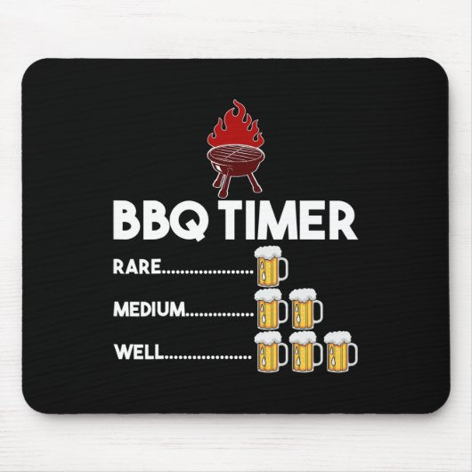 Zeldzame Medium Well Grappige Bbq Timer Bier Cadea Muismat (Voorkant)