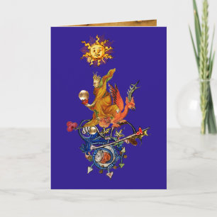 ZELDZAME MIDDELEEUWSE BESTIARIUM,ALCHEMIST,RODE DR FEESTDAGEN KAART