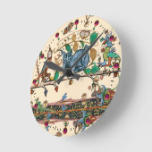 ZELDZAME MIDDELEEUWSE BESTIARIUM JAGER KAT, VOGEL, RONDE KLOK (Hoek)