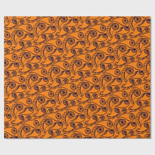 Zeldzame Paisley Oog Patroon Griezelige Grappige H Cadeaupapier (Vlak)