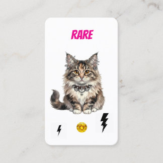 Zeldzame Punk Kat Maine Coon Verzamelaarskaart Klantenkaartje