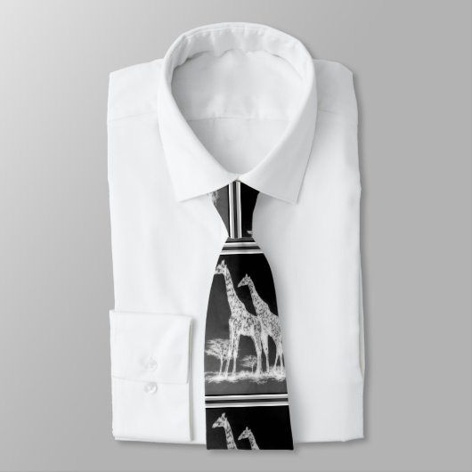 Zeldzame Retro Afrikaanse Giraffes in zwart/wit de Stropdas (Gebonden)
