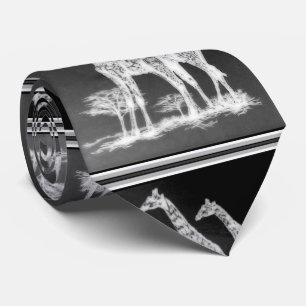 Zeldzame Retro Afrikaanse Giraffes in zwart/wit de Stropdas