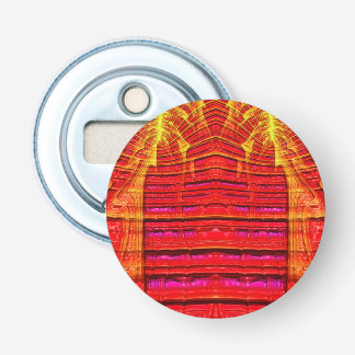 ZELDZAME Roze, Geel en Rood 3D Fractal ~ Button Flesopener