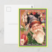 Zeldzame Santa Paarse Pet Groene Coat Brown Fur & Briefkaart (Voorkant / Achterkant)