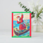 Zeldzame  Santa Standing in Canoe, kopie van het P Briefkaart (Staand voorkant)