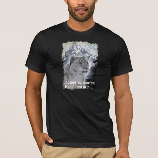 Zeldzame Sneeuw Luipaard Bedreigde Soort T-shirt (Voorkant)