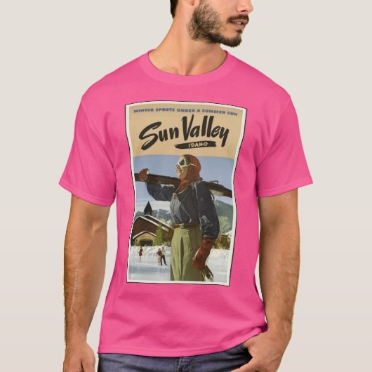 Zeldzame Sun Valley Idaho Ski Design Oversized T-shirt (Voorkant)