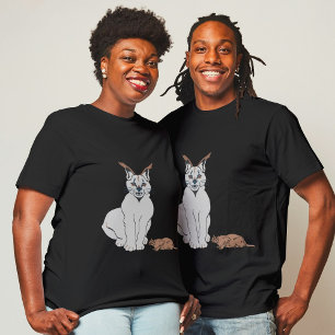 Zeldzame Twin Serval Wildlife Beauty Zwart T-shirt