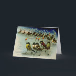 Zeldzame vintage mob met lucifers ansichtkaart kaart<br><div class="desc">Een vreemde vintage kerstkaart.</div>