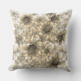 'Zeldzame virtuele bloemen', beige bloemblaadjes o Kussen