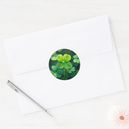 Zeldzame vondst! Lucky Four Leaf Clover Sticker (Envelop)