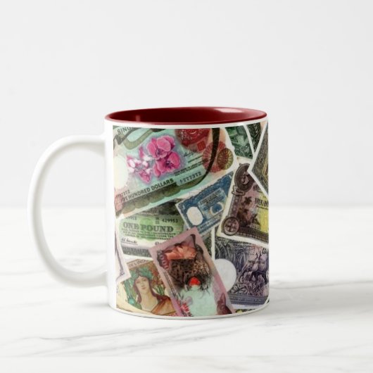 ZELDZAME WERELDBANKBILJETTEN TWEEKLEURIGE KOFFIEMOK (Links)