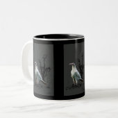 Zeldzame White Raven Wildlife Art Tweekleurige Koffiemok (Voorkant links)
