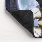 Zeldzame Witte Ravens & Maan Wildlife Fantasy Art Muismat (Hoek)