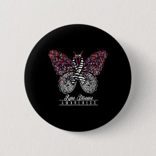Zeldzame Ziekte Bewustzijn Shirt Vlinder Liefhebbe Ronde Button 5,7 Cm