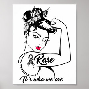 Zeldzame Ziekte Bewustzijn Warrior Zebra Ribbon St Poster