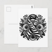 Zeldzame Ziekte Bewustzijnslint met Bloemen Briefkaart (Voorkant / Achterkant)