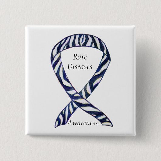 Zeldzame Ziekten Bewustmaking Aangepast lintje Vierkante Button 5,1 Cm (Voorkant)