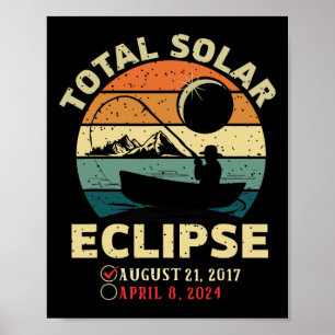 Zeldzame Zonsverduistering 2024 Totaliteit Vissen Poster